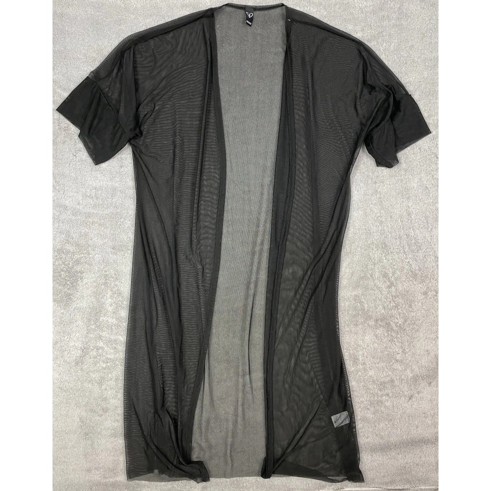 Windsor Black Mesh Kimono Cardigan Duster Sheer‎ Swim Cover Up Women's Size XS
